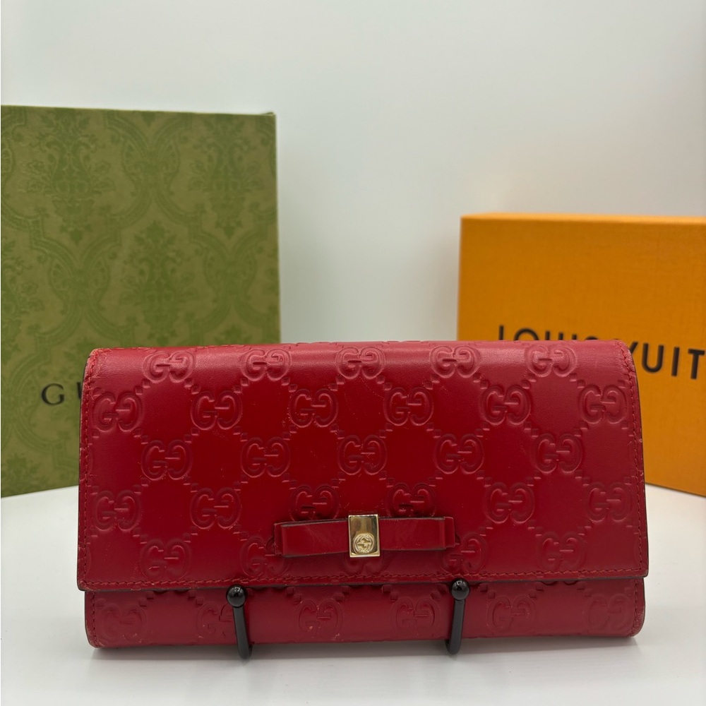 Gucci Embossed Guccissima Motif Long Wallet